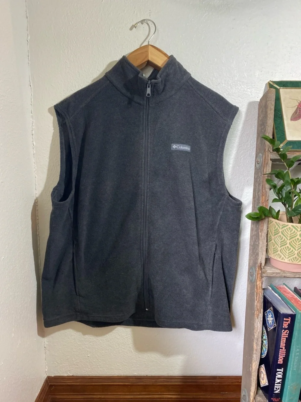 Columbia Men's Steens Mountain Fleece Vest in Charcoal Heather Size XL